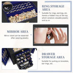 AKOZLIN Huge Jewelry Box Organizer Functional Large Leather Jewelry Storage Case for Women Girls Ring Necklace Earring Bracel