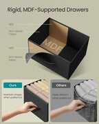 SONGMICS Dresser for Bedroom, Chest of Drawers, Steel, MDF, 4 Non-Woven Fabric Drawers, Storage Organizer Unit, Closet, Entry