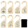 R HORSE Wooden Baby Closet Dividers - 8Pcs Dragon Baby Closet Organizer, Double-Sided Newborn Clothes Size Hanger Dividers, N