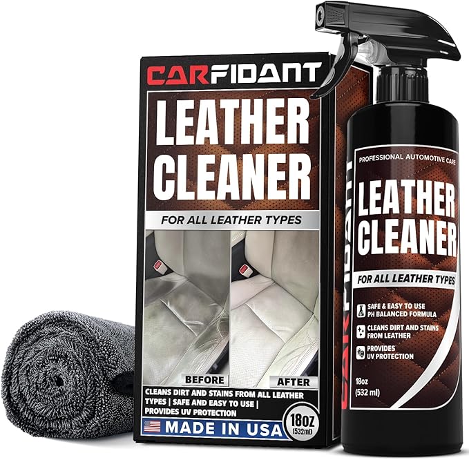 Leather Couch Cleaner - pH Neutral, Non-Toxic & Non-Greasy - Gently Removes Stains & Restores Natural Look - Safe for Car Lea