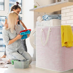 Lifewit 2 Pack Laundry Basket 100L Each, Collapsible Clothes Hamper with Reinforced Handles, Freestanding Waterproof Design f