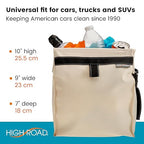 High Road TrashStash Hanging Car Garbage Bag with Push-Close Lid and Waterproof Bin for Cars, SUVs and Trucks - Holds 3 Gallons of Car Trash