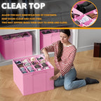 SpaceAid Shoe Organizer for Closet, 2 Pack Foldable Shoe Storage Containers Baskets Boxes Bins w/Adjustable Dividers, Fits 16