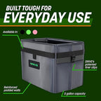 Drive Auto Car Trash Can - Leakproof, Hanging Garbage Bin with 20 Trash Bags and Pink Adjustable Strap - Truck & Car Accessories for Men and Women - Grey with No Lid