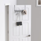 Deco Brothers Over The Door Hook Organizer with 11 Hooks, Black