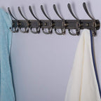 Dseap Coat Rack Wall Mount - 29.5” Long 8-Tri-Hooks Heavy Duty Coat Hanger Rail Wall Hooks for Hanging Coats Hats Clothing Cl