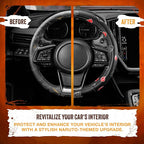 Naruto Shippuden Car Steering Wheel Cover, 15 Inch Anime Steering Wheel Cover, Cushioned Soft Comfortable Cover Anime Car Accessories for Men Women, Akatsuki