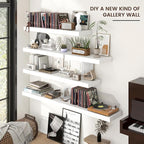 Floating Shelves for Wall, 24 Inch Wide x 12 Inch Deep Floating Shelves, Long Wood Floating Wall Shelf Shelves for Living Roo