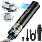 Car Vacuum, Handheld Vacuum Cordless with 14000PA Powerful Suction with LED Light, Air Duster 2-in-1,Low Noise Rechargeable P