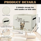 Rustic Alpaca Storage Bins & Boxes with Handles, Farmhouse Alpaca Foldable Basket for Organizing, Live Like Someone Left the 