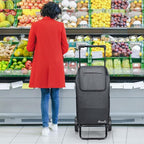 KEDSUM 2 in 1 Shopping Carts for Groceries, 330 lbs Grocery Cart on Wheels, Foldable Utility Carts with Wheels, Hand Truck with Waterproof Tote Bag for Shopping, School, Laundry, Craft Show, Black