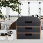 Stackable Organizer Drawer PU Leather Classic Handmade,Organize Home Office Desk Accessories and Sort Letter-Size Paper/a4 Do