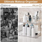 Goderewild 2-Tier Bathroom Counter Organizer, Multi-Purpose Cosmetics Skincare Shelf, Fits A4 Size Makeup Organizer for Offic