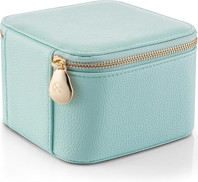 Vlando Travel Jewelry Box,Jewelry Travel Case with 6 Velvet Jewelry Zipper Pockets Travel Jewelry Organizer for Ring Bracelet