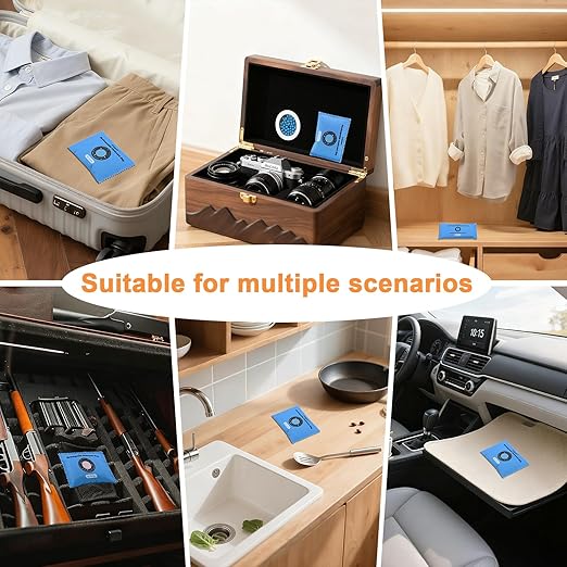 Car Dehumidifier, Indicating Silica Gel Desiccant Packets, 100g×10PCS Rechargeable Desiccant Packs for Cars Closets Drawers