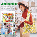 Eccliy 24 Pieces Reusable Grocery Bags Polyester Shopping Bags for Groceries Multi Colors Reusable Foldable Shopping Tote (Fruits Style)