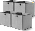 Storage Baskets, 11.8-Inch Woven Fabric Bins, Storage Cubes with Reinforced Handles, Organizer Bins for Closet Shelves, Folda
