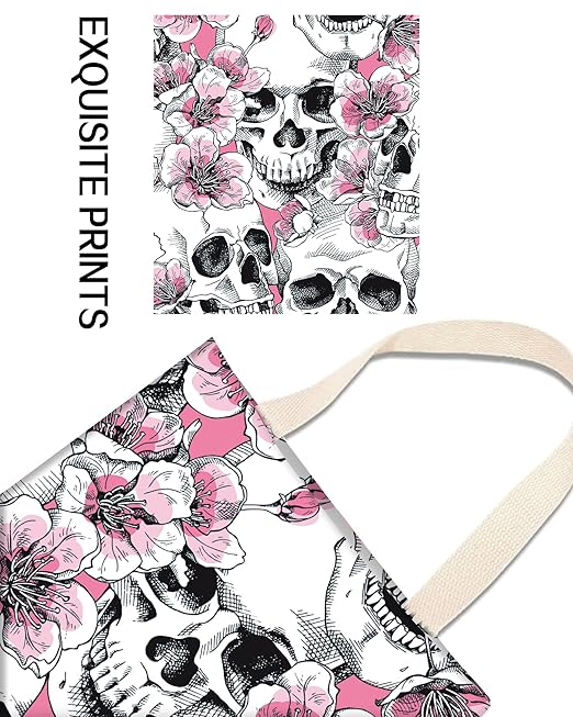 Car Garbage Can, Car Trash Bag, Car Garbage Bag, Hanging Car Trash Can for Car Accessories, Vehicle, Travelling, Camping, Cute Car Back Seat Organizer, Skull Pink Floral