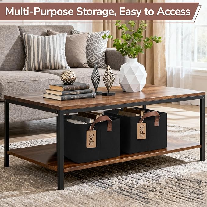 CHICVITA 4 Pack Storage Baskets for Shelves, Collapsible Fabric Closet Storage Bins with Metal Frame, Towel Organizer for Liv
