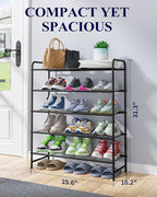 Kitsure Shoe Rack - Stainless Steel Shoe Organizer, Sturdy Shoe Rack for Closet and Front Door Entrance, Free Standing Shoe S