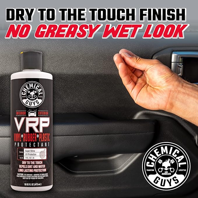 Chemical Guys VRP Vinyl, Rubber, and Plastic Dressing - Tire Dressing, Non-Greasy, Dry-to-the-Touch Shine for Tires, Trim, an
