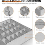 Criusia 16 Pack Sock Underwear Drawer Organizer, 96 Cells Dresser Organizer for Baby Clothes, Foldable Fabric Closet Organiza