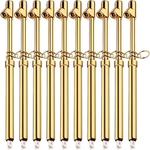 Tallew 10 Pack Dual Head Tire Pressure Gauge Heavy Duty Air Pressure Tire Gauge for Auto Truck Car RV Van Gage Range 10-150PSI, 1-10Bar (Gold)