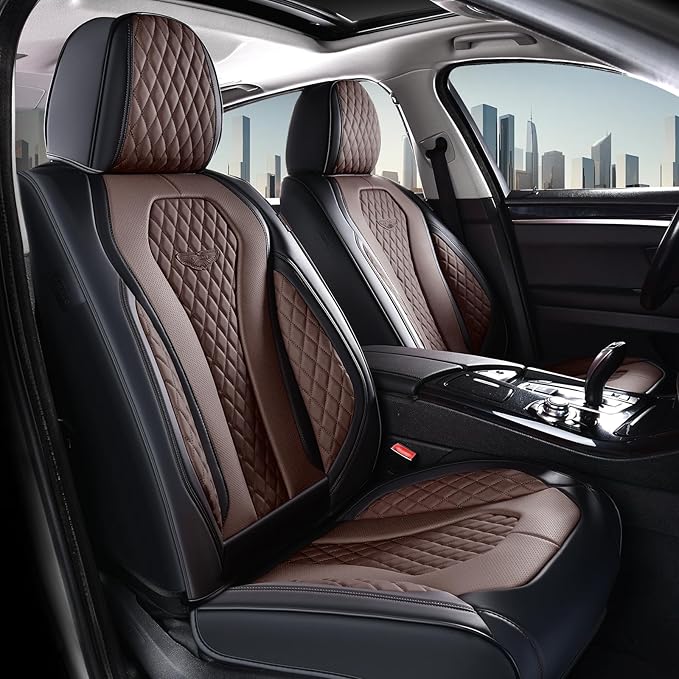 Coverado Car Seat Covers, Seat Covers Full Set, Coffee Car Seat Cover, Auto Seat Covers Front Seats Rear Seat Cover, Luxury C