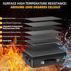 Fireproof Document Box with Lock, Durable Hard Case File Organizer Fire Safe Box, Hard-Shell Design Waterproof Fireproof Safe