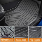 KUST Floor Mats for 1980-1996 Ford F-150/Bronco, for 1980-1997 F-250/F-350, All Weather Floor Liners Bronco Accessories Car Mats TPE Rubber High Edge, Front Side 2PCS