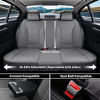Coverado Leather Seat Covers, Car Seat Covers Full Set, Waterproof Seat Covers 5 Seats, Front and Back Car Seat Protector, Gr