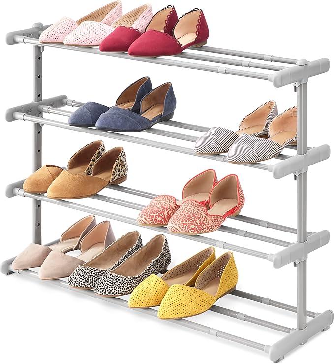 Whitmor 4 Tier Expandable Shoe Rack - Gray