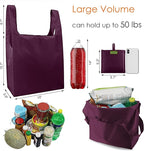 BeeGreen Burgundy Reusable Shopping Bags Wholesale Wine Red Reusable Grocery Bags Bulk Foldable-Machine Washable with Zipper Storage Pouch 20 Pieces