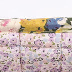 Small Storage Basket Organizer, Mini Fabric Floral Storage Baskets with Handle, Quilted Portable Collapsible Storage (C)