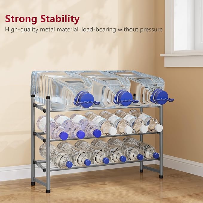Tajsoon Expandable Shoe Rack for Closet 3 Tier, 28“-41“Adjustable & Stackable Shoe Shelf Storage, Metal Shoe Rack Organizer f