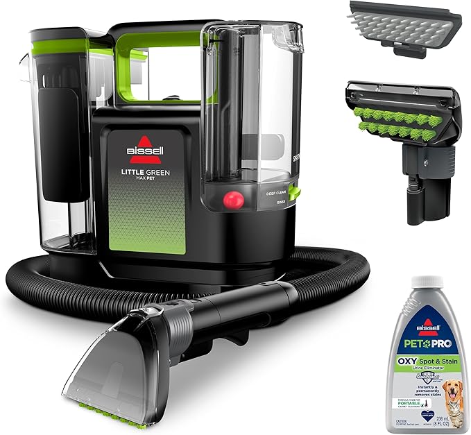 BISSELL® Little Green® Max Pet SmartMix Portable Carpet and Upholstery Deep Cleaner, Car/Auto Detailer, with SmartMix Technol