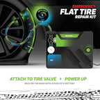 Slime 50122 Flat Tire Puncture Emergency Kit, Includes Sealant and Tire Inflator Pump, Analog, Suitable for Cars and Other Highway Vehicles, 10 Min Fix