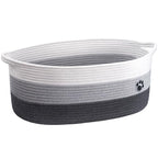 Large Dog Toy Basket, 19.7" X 11" X 7.9" Woven Baskets for Dog Cat Storage, Toy Basket with Handles for Nursery, Living Room,