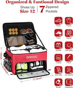 Golf Trunk Organizer, Waterproof Car Golf Locker with Separate Ventilated Compartment for 2 Pair Shoes, Golf Storage for Balls, Tees