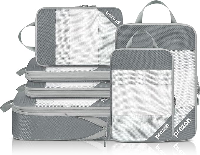 Compression Packing Cubes for Travel, Lightweight Vacation Travel Essentials, Travel Accessories for Suitcase Organizer Bags 
