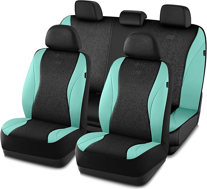 Skechers Car Seat Covers,Leather Seat Covers with GOGA Mat Technology,Waterproof Car Seat Covers Full Sets,Airbag Compatible,