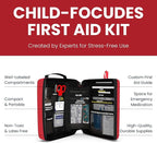 Portable First Aid Kit for Kids with CPR Shield - Ideal for Home, Car, School, Camping, and as a Travel First aid kit. Latex-