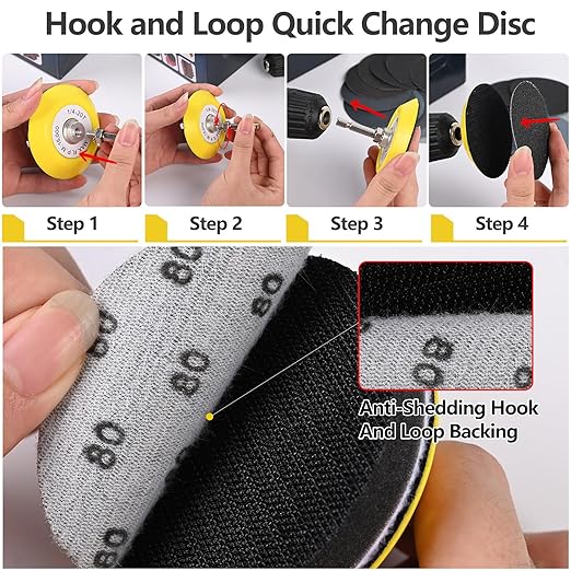 193Pcs 2 Inch Polishing Kit Hook and Loop Sanding Discs, Headlight Restoration Kit - 80 to 10000 Grits Wet Dry Sandpaper Buff