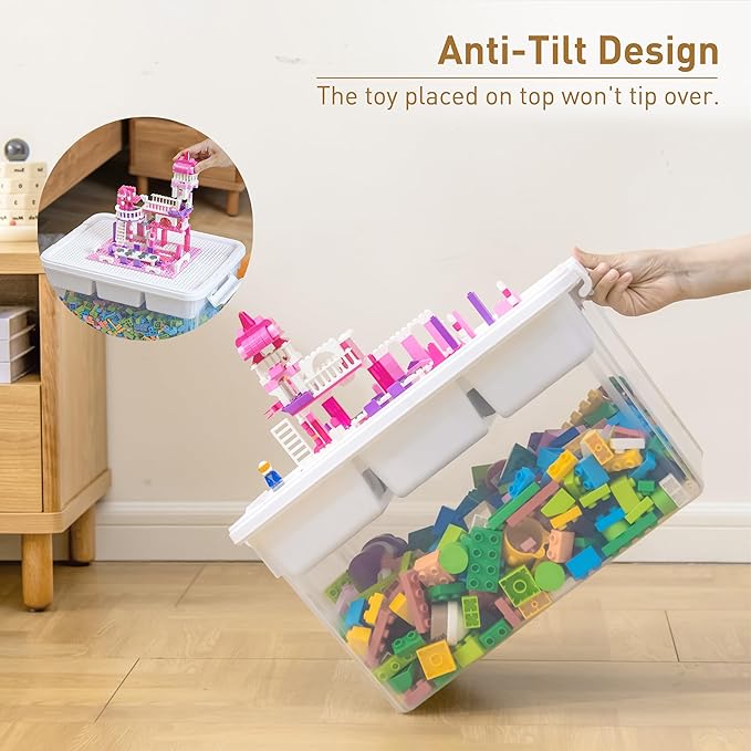 Citylife 17 QT Plastic Storage Bins Clear Storage Box with Lids Multipurpose Stackable Storage Containers for Organizing Tool