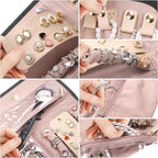 Travel Jewelry Organizer Box, Foldable Travel Case for Earrings, Necklaces, Rings, Bracelets, Black