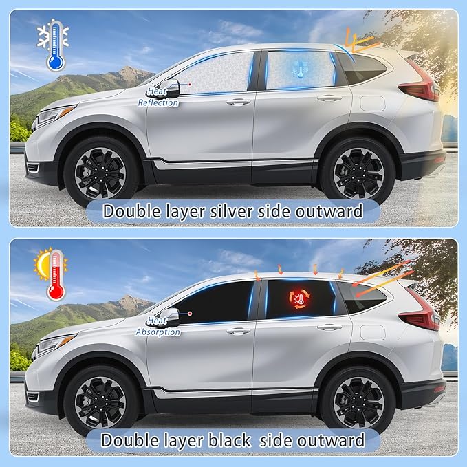 ZATOOTO Car Window Shades for Toyota 4Runner 2017-2024, 4 Pcs Magnetic Car Window Covers, 100% UV Protection Foldable Privacy Curtains Side Window Sun Shade for Baby Breastfeeding Sleeping Camping