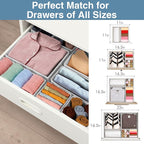 Criusia Drawer Organizer Clothes, 8 Pack Underwear Drawer Organizer, Foldable Closet Organizers and Storage Dresser Drawer Di