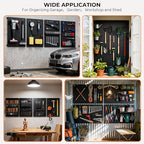 INCLY 4 Pack Peg Board, 12"x24" Upgrade Heavy Duty Metal Pegboard Panels, Black Pegboard Wall Organizer, Peg Board Panels for