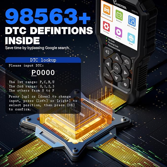 VDIAGTOOL VD30 Pro Car Code Reader, OBD2 Scanner Diagnostic Tool for Cars and Trucks, Check Engine Code Reader, OBD2 Scanner