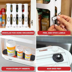 Cabinet Caddy Spice Rack Organizer for Cabinet - Slide & Rotate Kitchen Organizers and Storage - 2 Double-Decker Shelves - No